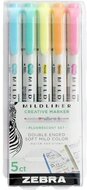 Zebra Mildliner Fluorescent 5db-os kettős végű szövegkiemelő készlet