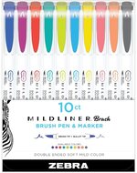 Zebra Mildliner Brush Cool&Refined 10db-os kettős végű ecset marker