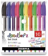 Zebra Doodlerz Fashion&Neon 10db-os zseléstoll készlet