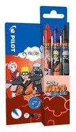 Pilot FriXion Clicker NARUTO SHIPPUDEN Limitált kiadás fekete, kék, piros 3 db-os rollerirón
