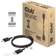 Club 3D Kábel - CAC-1091 (DisplayPort 2.1, DP80, 4K240Hz, 1.2m, Bidirectional, M/M)