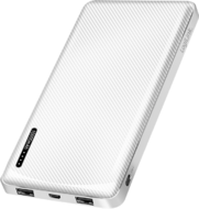 Logilink Powerbank 10000 mAh, 2x USB-A, USB-C, mikro-USB, kapcsolási funkcióval, fehér - PA0316W
