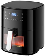 TOO AF-650-B-1500 W fekete 6 L forrólevegős sütő (air fryer/airfryer) digitális vezérléssel, betekintő ablakkal