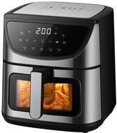 TOO AF-800-S-2000 W ezüst 8 L dupla (alsó-felső) fűtésű forrólevegős sütő (air fryer/airfryer) digitális vezérléssel