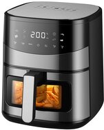 TOO AF-600-S-1500 W ezüst 6,5 L forrólevegős sütő (air fryer/airfryer) digitális vezérléssel, betekintő ablakkal