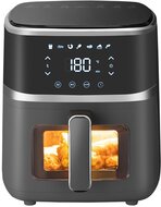 TOO AF-150B-1400 W fekete 5 L forrólevegős sütő (air fryer/airfryer) digitális vezérléssel, betekintő ablakkal
