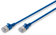 Assmann-DIGITUS CAT 6A F-FTP Slim patch kábel, 0,3 m, kék, LSZH - DK-1632-A-003S-B