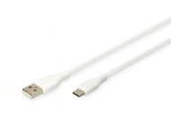 Assmann-DIGITUS USB-C szilikon csatlakozókábel, 2m, fehér - AK-300340-020-W