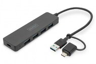 Assmann-DIGITUS USB 3.0 Hub 4 portos, Slim Line - DA-70235
