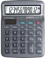 CTIFREE - ECO-002 fekete számológép, 138x178mm, 12 számjegy, dual power