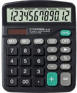 CTIFREE - M-28 fekete számológép, 120x150mm, 12 számjegy, dual power