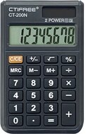 CTIFREE - CT-200N mini fekete számológép, 62x96mm, 8 számjegy, dual power
