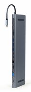 Gembird - A-CM-COMBO9-01 USB Type-C 9-in-1 Multi-Port Adapter Space Grey