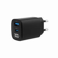 Gembird - 2-Port 30W USB Fast Charger Black - TA-UC-PDQC30LCD-BK-01