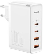 Baseus - CCGAN2P-L02 GaN2 Pro 100W 2xUSB/2xType-C 100W fehér hálózati töltő