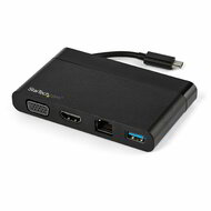 Startech - USB C többportos adapter HDMI, VGA, Gigabit Ethernet és USB 3.0 csatlakozókkal - DKT30CHVCM
