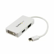 Startech - Utazó A/V adapter: 3 az 1-ben Mini DisplayPort - VGA DVI vagy HDMI átalakító - fehér - MDP2VGDVHDW