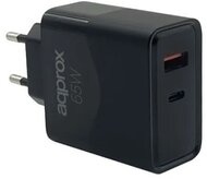 APPROX - USB Type-C, USB-A port, 65W gyorstöltő + 1m USB Type-C kábel - APPUSBWALL65W