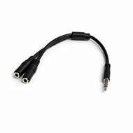 Startech - Headset adapter különálló fejhallgató/mikrofon csatlakozókkal rendelkező headsetekhez - 3,5 mm-es 4 pozíciós - 3 pozíciós és 2 pozíciós 3,5 mm-es - MUYHSMFF