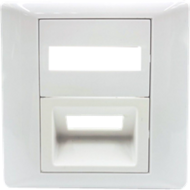 NIKOMAX Fali aljzat kerettel, Optikai, 86x86mm, SC Duplex/LC Quadro, fehér - NMF-PL86X86-1PASCD-WT