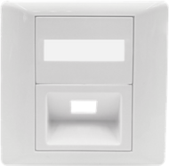 NIKOMAX Fali aljzat kerettel, Optikai, 86x86mm, SC Simplex/LC Duplex, fehér - NMF-PL86X86-1PASCS-WT