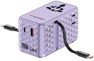Verbatim - Charge n Travel 70W lila univerzális utazó adapter 2xUSB-C kábellel - 30188