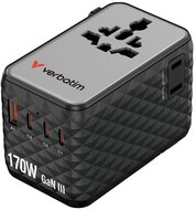 Verbatim - Charge n Travel 170W fekete univerzális utazó adapter - 30190