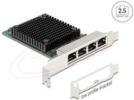 Delock Vezérlőkártya - 88601 (PCI Express kártya x4 > 2,5 Gigabit LAN 4 x RJ45 RTL8125)