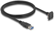 Delock USB 5 Gbps kábel A-típusú USB apa egyenes Mikro-B-típusú USB apa 90 -ban lefelé fordított 18 mm-es csavar távolsággal 1 m, fekete