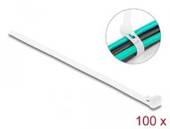 Delock Újrahasználható kábelkötegelő H 200 x Sz 7,2 mm 100 db. Fehér