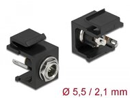 Delock Keystone modul, DC 5,5 x 2,1 mm-csatlakozóhüvely, fekete