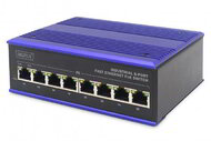 Assmann-DIGITUS 8 portos gyors Ethernet hálózati PoE kapcsoló, ipari, nem menedzselt - DN-650108