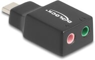 Delock Külső USB Type-C hangkártya 2 x 3,5 mm-es sztereo jack Plug & Play audio adapterrel személyi számítógépekhez, laptopokhoz és Mac rendszerekhez - 67128