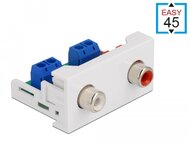 Delock Easy 45 modul, 2 x RCA anya csatlakozó, 22,5 x 45 mm - 81338