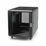 Startech - 4 oszlopos 15U szerver rack szekrény, zárható 19" - RK1536BKF