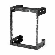 Startech - 2 oszlopos 12U magas, nagy teherbírású, falra szerelhető hálózati rack, 19" - RK12WALLO"