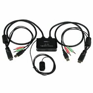 Startech - 2 portos USB HDMI kábel KVM kapcsoló hanggal és távirányítóval - SV211HDUA
