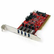 Startech - 4 portos PCI SuperSpeed ​​(5 Gbps) USB 3.0 adapterkártya SATA / SP4 tápellátással - PCIUSB3S4