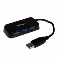 Startech - Hordozható 4 portos SuperSpeed ​​Mini USB 3.0 Hub - 5Gbps - Fekete - ST4300MINU3B