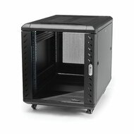 Startech - 4 oszlopos 12U szerver rack szekrény, zárható 19" - RK1236BKF