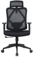 IRISOffice - Eclipse fekete ergonómikus, szövet-hálós irodai forgószék fej és háttámasszal