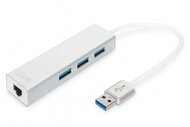 Assmann-DIGITUS USB 3.0 3 portos hub és Gigabit LAN adapter - DA-70250-1
