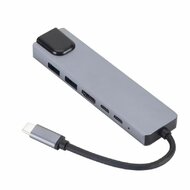 Gembird - USB Type-C 5 az 1-ben többportos adapter, asztroszürke - A-CM-COMBO5-06