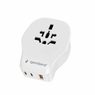 Gembird - Univerzális utazó hálózati adapter, 20 W, fehér - TPA-1A2C20-02-W