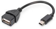 DIGITUS - USB mini-B - USB-A adapter/átalakító, OTG, 0.2m - AK-300310-002-S