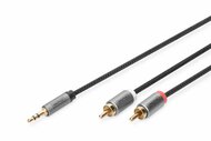 DIGITUS - Audio adapterkábel, 3,5 mm-es sztereó jack - RCA 1m DB-510330-010-S