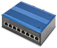 DIGITUS - 8 portos Fast Ethernet hálózati switch, ipari, nem menedzselt, 1 RJ45 uplink - DN-650106