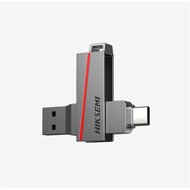 Hikvision - HIKSEMI Pendrive - Dual Slim, 64GB, USB3.2 - Type-C, Ezüst - HS-USB-E307C(STD)/64G/U3/NEWSEMI/WW