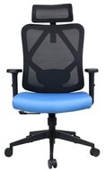 IRIS - ergonómikus, szövet-hálós irodai forgószék fej és háttámasszal - ECLIPSE KÉK FEKETE