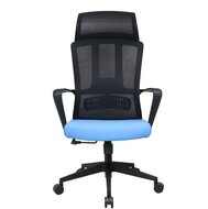 IRIS - ergonómikus, szövet-hálós irodai forgószék fej és háttámasszal - ASTRA KÉK FEKETE